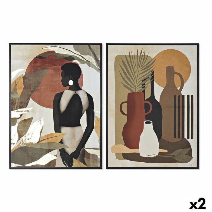 DKD Home Decor Cuadro Colonial Multicolor 2.7 x 72.5 x 52.5 cm (2 Unidades)