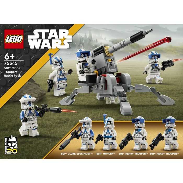 LEGO 75345 Star Wars Pack de Combate Soldados Clon 501, Incluye 4 Minifiguras y Cañón Antivehículo AV-7, +6 Años 9 LEGO 75345 Star Wars Pack de Combate Soldados Clon 501, Incluye 4 Minifiguras y Cañón Antivehículo AV-7, +6 Años 9