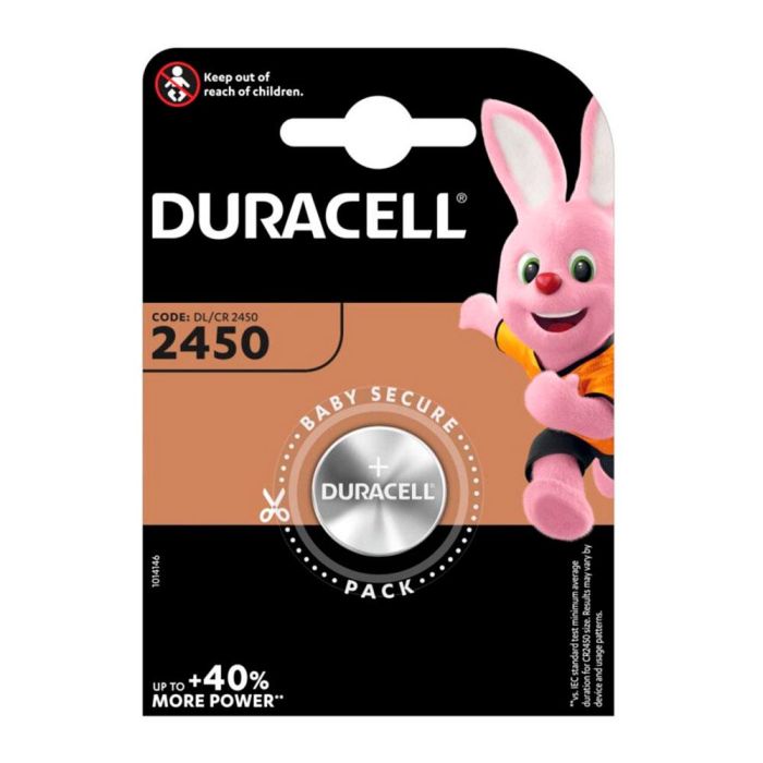 Duracell Pila Botón Litio CR2450 3V Ø24.5 x 5 mm Blister 1 Ud