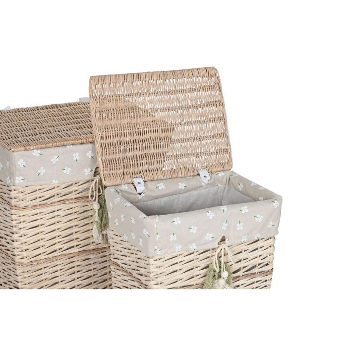 Cesta Ropa Basicos DKD Home Decor Natural Verde 35 x 55 x 47 cm Set de 5 2