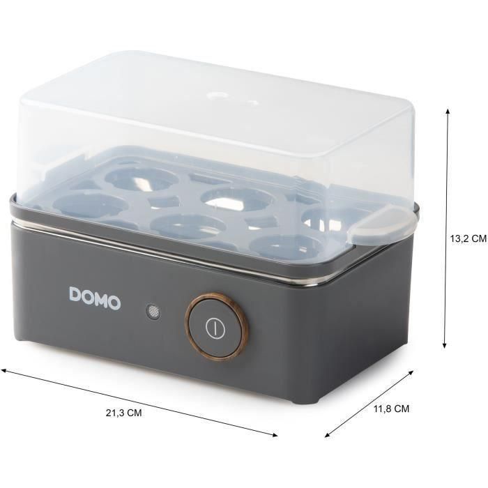Cocedor de huevos - DOMO - DO9283EK - 400 W - 6 huevos - Gris 1