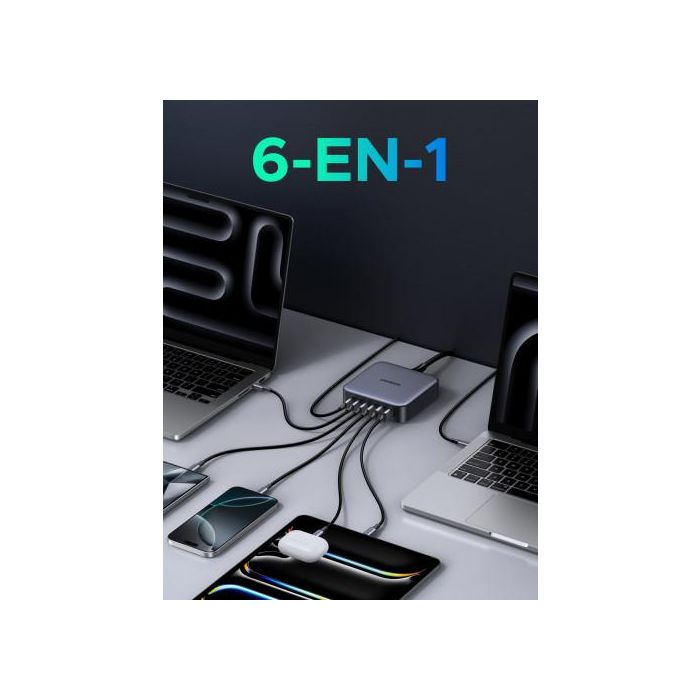 UGREEN Cargador Nexode 40914, 200W, GaN II, Carga Rápida, Negro/Gris, Compatible Universal 11 UGREEN Cargador Nexode 40914, 200W, GaN II, Carga Rápida, Negro/Gris, Compatible Universal 11