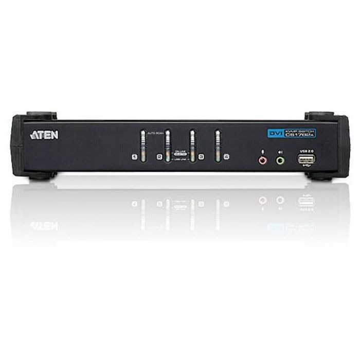 ATEN Switch KVM DVI/Audio USB de 4 puertos con concentrador USB 2.0 y audio, Resolución WUXGA 1920 x 1200 2 ATEN Switch KVM DVI/Audio USB de 4 puertos con concentrador USB 2.0 y audio, Resolución WUXGA 1920 x 1200 2