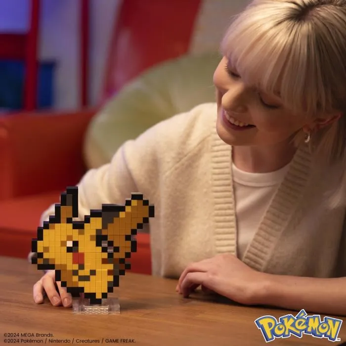 Mega Pokémon HTH74 Pikachu Set de Construcción Retro 400 Piezas 2