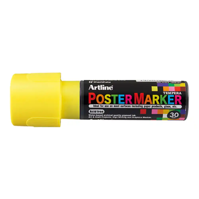 Artline Rotulador Poster Marker EPP-30 Punta Rectangular 30 mm Amarillo Fluor 1