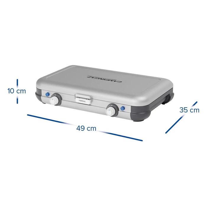 CAMPINGAZ Parrilla Portátil Grill & Go Caravan, Cocina de Camping 2 Zonas, 4000 W, Negro/Gris/Plata, 5.4 kg, con Funda