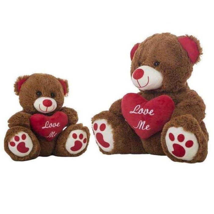 Peluche oso amour corazón 28 cm