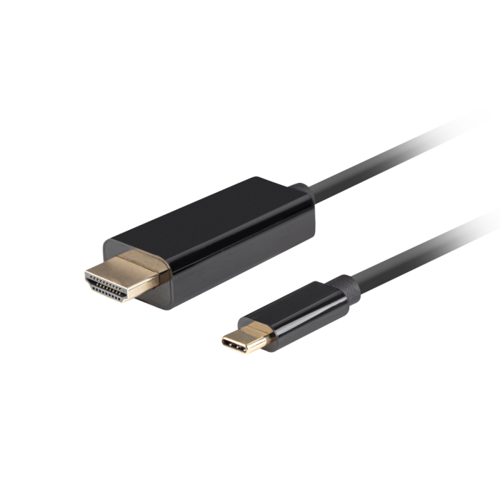 Lanberg CA-CMHD-10CU-0018-BK Cable USB Tipo C a HDMI, 1.8 m, HDMI 2.0, 18 Gbit/s, Conectores Chapados en Oro Lanberg CA-CMHD-10CU-0018-BK Cable USB Tipo C a HDMI, 1.8 m, HDMI 2.0, 18 Gbit/s, Conectores Chapados en Oro