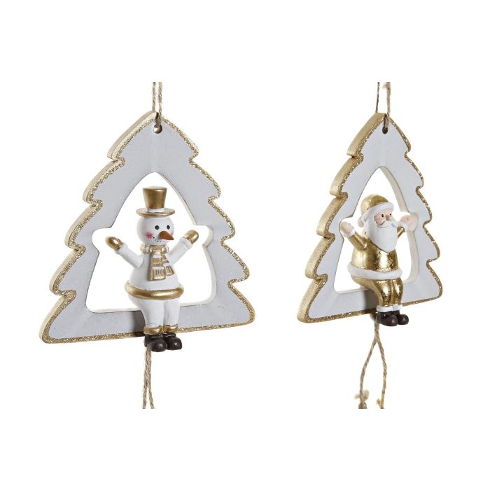 DKD Home Decor Decoracion Colgante Navidad Surtido Figuras Blanco Dorado Madera Set 6 Unidades (Arbol, Muñeco Nieve, Papa Noel, Reno) 1 DKD Home Decor Decoracion Colgante Navidad Surtido Figuras Blanco Dorado Madera Set 6 Unidades (Arbol, Muñeco Nieve, Papa Noel, Reno) 1
