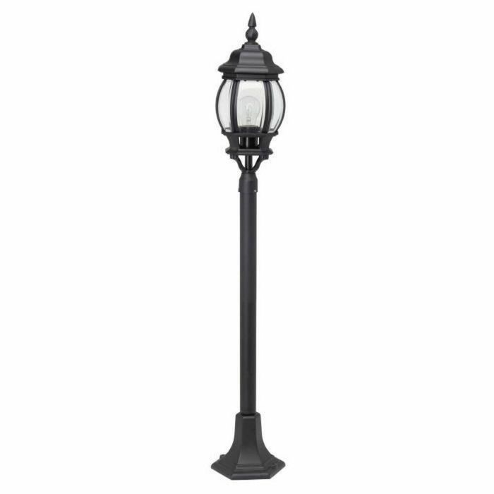 Brilliant ISTRIA Bolardo Exterior, Lámpara de Pie para Jardín Negra, de Aluminio y Vidrio, con Casquillo E27 para 1x60W, Protección IP23 Brilliant ISTRIA Bolardo Exterior, Lámpara de Pie para Jardín Negra, de Aluminio y Vidrio, con Casquillo E27 para 1x60W, Protección IP23