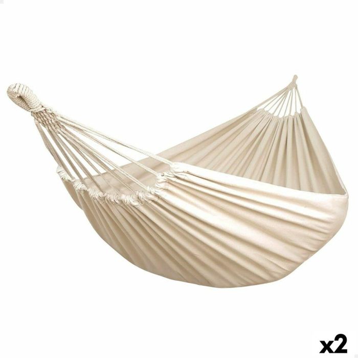 Hamaca Colgante Aktive Beige 220 x 150 cm (2 Unidades) Hamaca Colgante Aktive Beige 220 x 150 cm (2 Unidades)