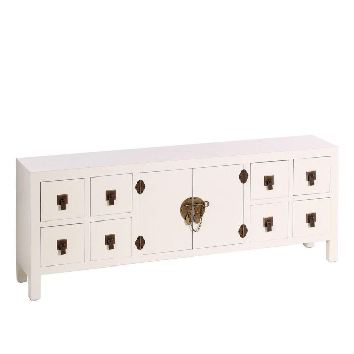 Mueble de TV ORIENTE 130 x 24 x 50,5 cm Madera Blanco