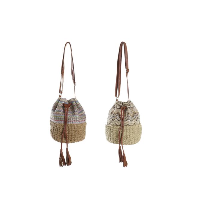 DKD Home Decor Bolso Boho Marrón Multicolor Poliéster Fibra Asa 54cm 23x25x23 cm - Pack 4 Unidades Surtidas 3 DKD Home Decor Bolso Boho Marrón Multicolor Poliéster Fibra Asa 54cm 23x25x23 cm - Pack 4 Unidades Surtidas 3