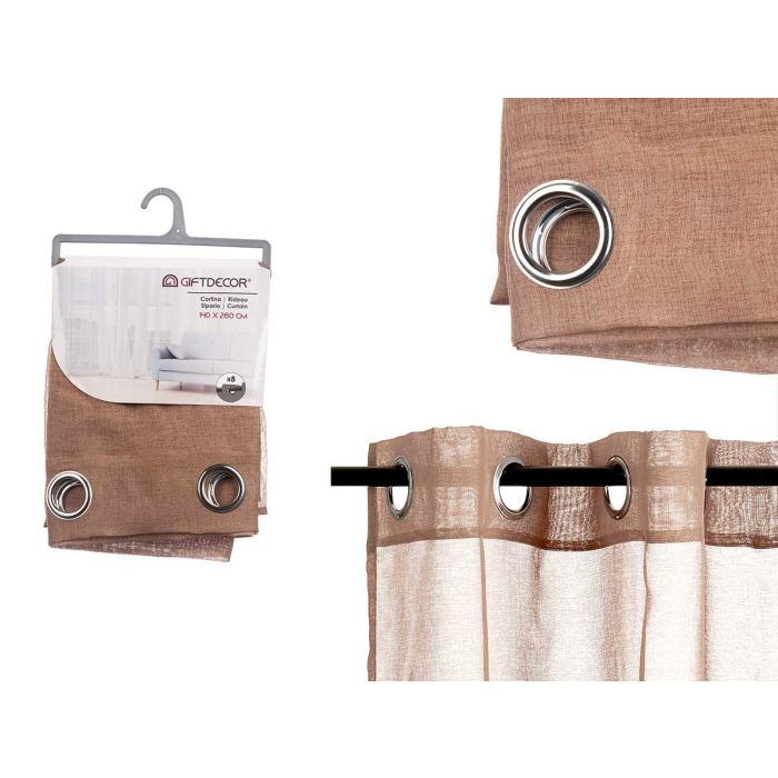 Cortina Visillo Marron 140X260 Cm Giftdecor (6 Unidades) Cortina Visillo Marron 140X260 Cm Giftdecor (6 Unidades)