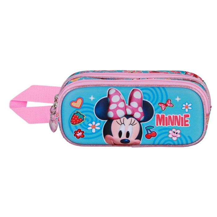 Disney Minnie Mouse Estuche Portatodo 3D Doble Happiness Azul con relieve, 2 compartimentos y forro interior 1 Disney Minnie Mouse Estuche Portatodo 3D Doble Happiness Azul con relieve, 2 compartimentos y forro interior 1