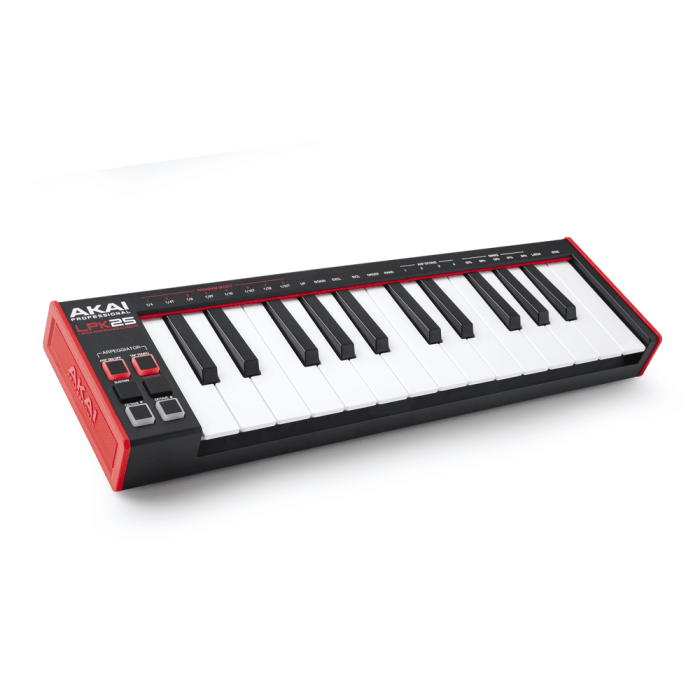 Akaipro LPK25 MKII Teclado Controlador con 25 Miniteclas Sensibles a la Velocidad, Arpegiador, Botones de Función y Software MPC Beats 1