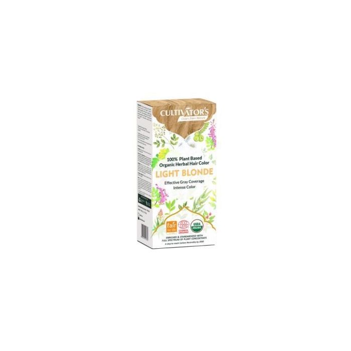 CULTIVATORS Rubio Claro Tinte Orgánico Ecocert 100g para Cabello Vegano, 100% Cobertura Canas, Brillo y Suavidad