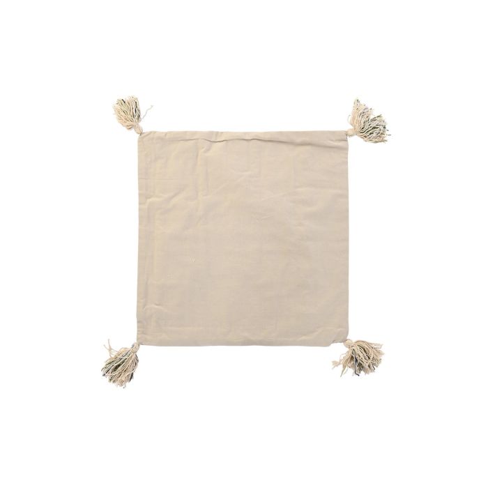 DKD Home Decor Funda Cojín de Poliéster Multicolor con Flecos y Cremallera 50x50 cm 2