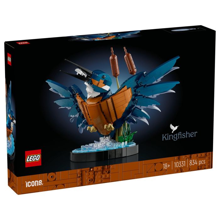 Lego 10331 Icons Kingfisher (Kungsfiskare) Fauna 2024 V29 - Set de construcción de kungsfiskare para adultos con soporte de exhibición