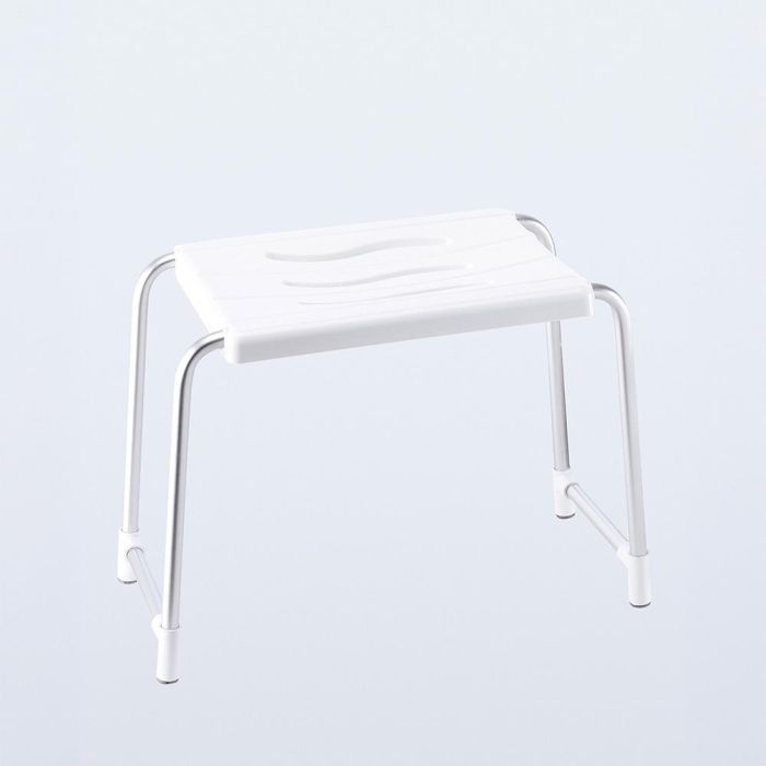 Basics Taburete de Baño Blanco Aluminio PVC 50 x 24 cm