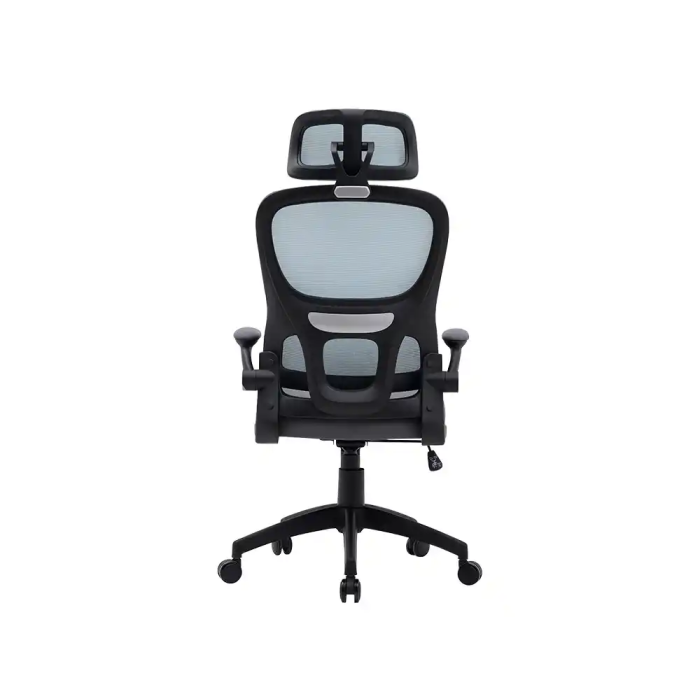 Q-connect Silla de Dirección Sorrento Malla Base Metálica Ruedas Premium, Color Azul Gris, Altura Máx. 1320 mm, Ancho 650 mm, Profundidad 600 mm 4