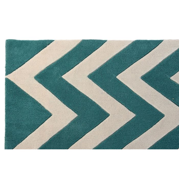 DKD Home Decor Alfombra Urban Bicolor con Diseño Zigzag 230 cm x 160 cm y 2 cm de Grosor. 100% Poliester 1800 gsm. 1