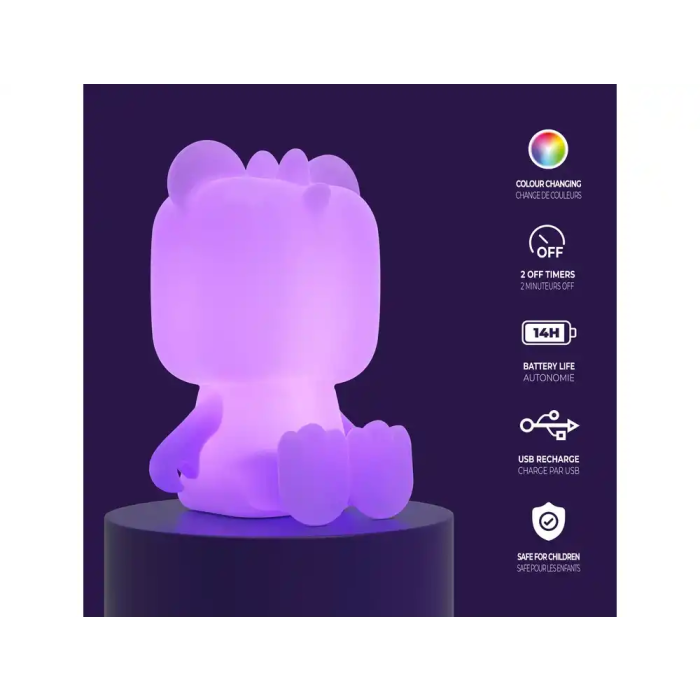 Wondee Dino Light Lámpara de Silicona Recargable USB Luz Nocturna Infantil 1
