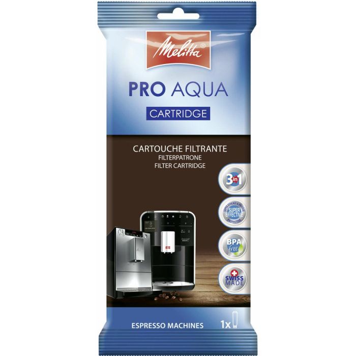 Melitta Cartucho de filtro de agua PRO AQUA | Filtro carbón activado para cafeteras Melitta Caffeo y máquinas de Expresso