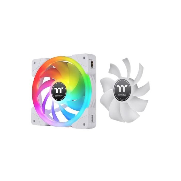 120mm Thermaltake SWAFAN EX12 RGB PC Cooling Fan White TT Premium Edition 3 Pack 4 120mm Thermaltake SWAFAN EX12 RGB PC Cooling Fan White TT Premium Edition 3 Pack 4