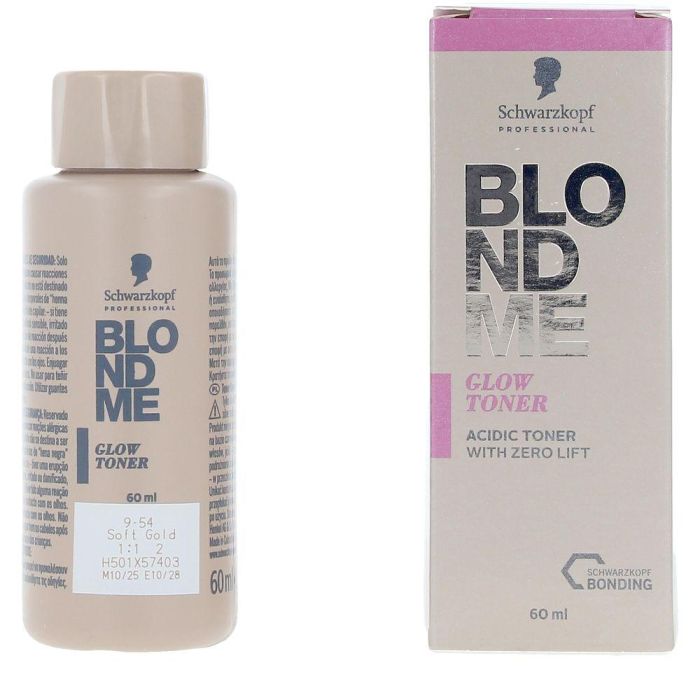Schwarzkopf BLONDME Matizador de Brillo #Dorado Suave 9-54 - 60 ml para Cabellos Rubios - Tecnología AcidicGlow 1 Schwarzkopf BLONDME Matizador de Brillo #Dorado Suave 9-54 - 60 ml para Cabellos Rubios - Tecnología AcidicGlow 1