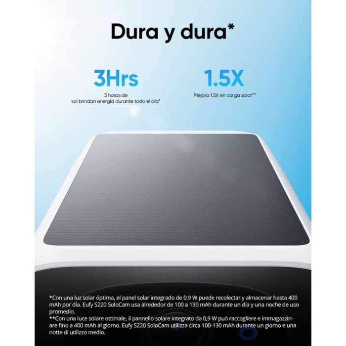 Eufy SoloCam S220 Cámara de Seguridad IP WiFi Solar Exterior/Interior 2K IP67 con Visión Nocturna y Detección Humana, sin Cuotas 34