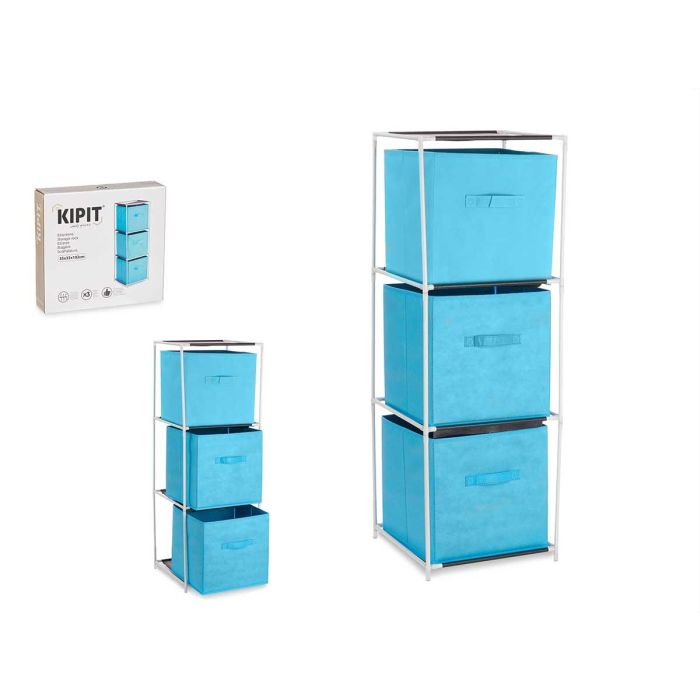 Estanteria 3 Cajones Tnt Azul Kipit 32X7CM (6 Unidades) Estanteria 3 Cajones Tnt Azul Kipit 32X7CM (6 Unidades)