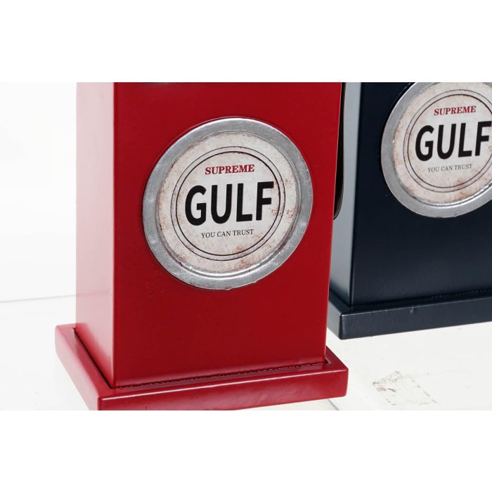 DKD Home Decor Reloj Sobremesa Vintage Rojo y Azul Marino 8 x 35 x 12 cm (2 Unidades) 2