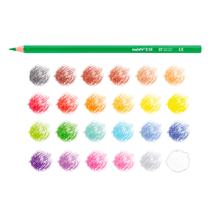 Carioca Lápices de Colores Tita Mina 3 mm Tubo Cartón 24 Colores Surtidos + Sacapuntas 3