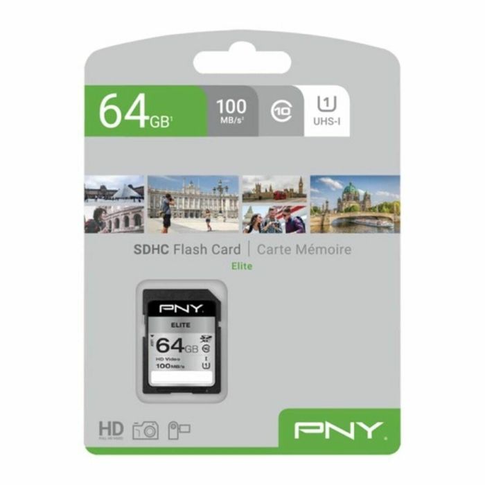 Tarjeta de Memoria Micro SD con Adaptador PNY P-SDUX64U185GW-GE 64 GB 2