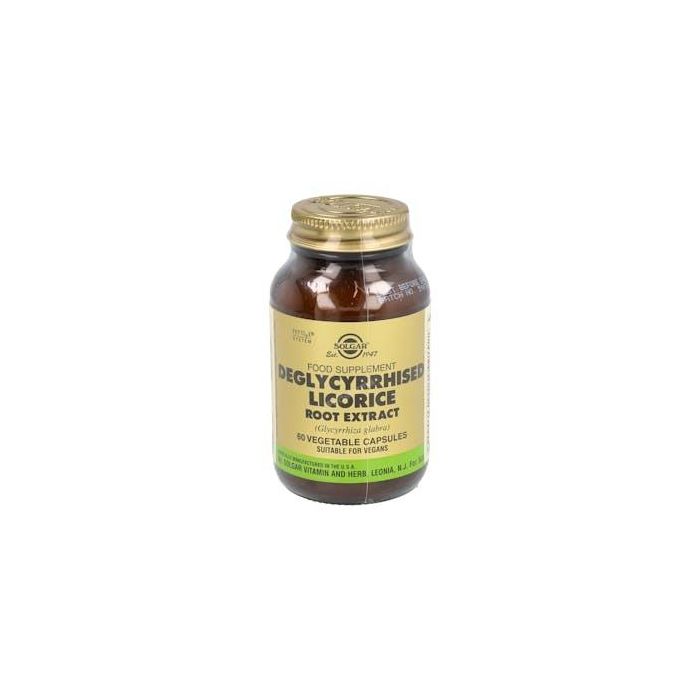 SOLGAR Regaliz Desglicirrizado-Raíz (Licorice) 60 Cápsulas Vegetales - Ayuda digestiva - Apto para veganos