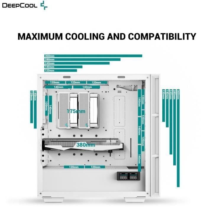 Caja de PC sin fuente de alimentación - DEEPCOOL CH560 DIGITAL (Blanco) - Torre mediana - Formato E-ATX 3