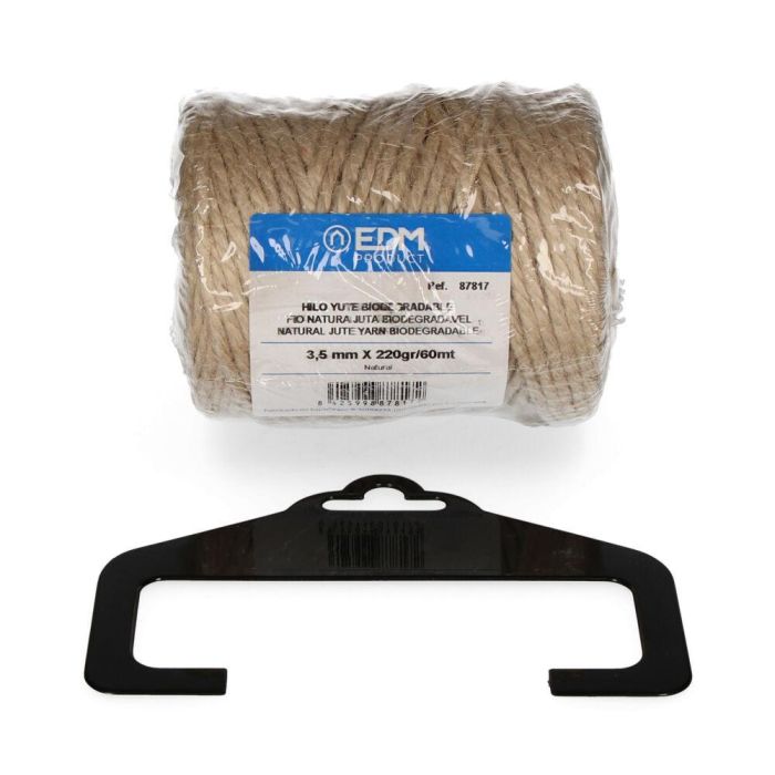 Edm Cordel de yute natural biodegradable 3 cabos 3,5 mm x 60 m para manualidades y paquetería 0 Edm Cordel de yute natural biodegradable 3 cabos 3,5 mm x 60 m para manualidades y paquetería 0