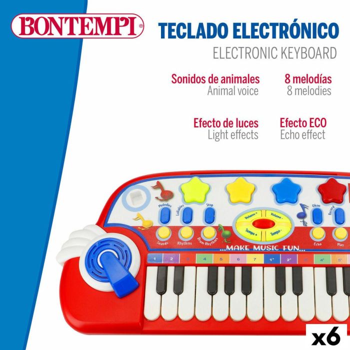 Piano Electrónico Bontempi 38 x 18 x 17 cm (6 Unidades) 19 Piano Electrónico Bontempi 38 x 18 x 17 cm (6 Unidades) 19