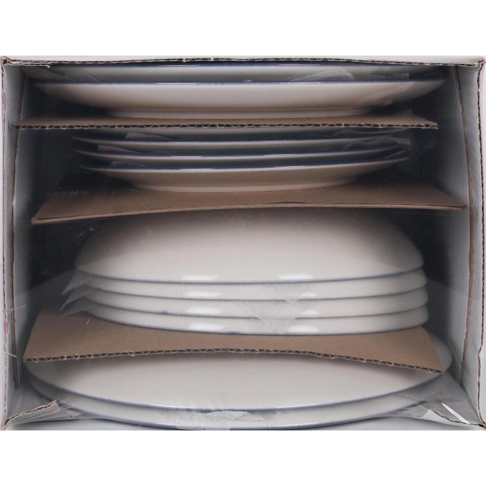 La Mediterranea Vajilla 12 Piezas Tesa Monaco Ivory Brillo - Platos Llano 26 cm, Hondo 21 cm, Postre 20 cm (2 Unidades) 6