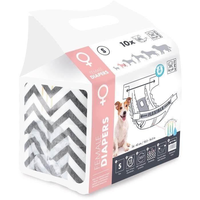 M Pets MPE6953182735557 Pañales para Perros Hembra Talla S x10 | Contorno 17,5-37 cm | 2-4 kg | Indicador Humedad | Protección 12h 1 M Pets MPE6953182735557 Pañales para Perros Hembra Talla S x10 | Contorno 17,5-37 cm | 2-4 kg | Indicador Humedad | Protección 12h 1