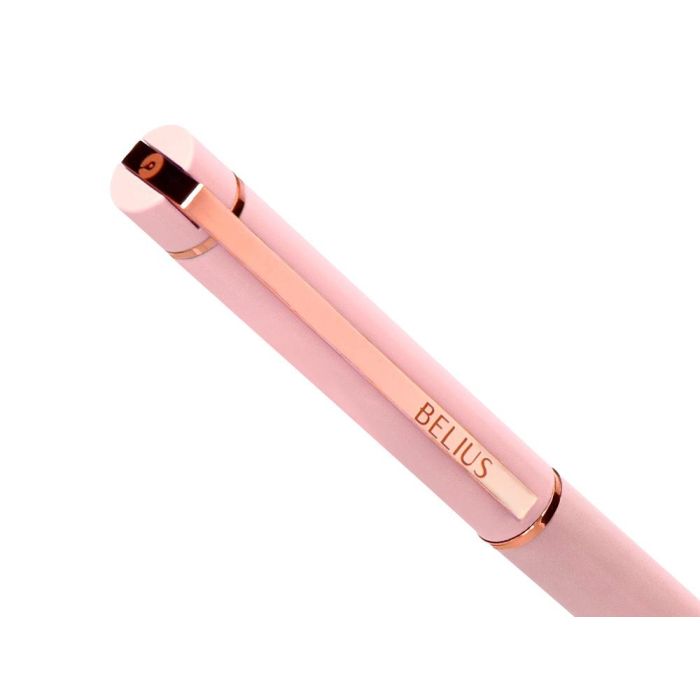 Boligrafo Belius Rose Aluminio Color Rosa-Oro Rosa Tinta Azul Caja De Diseño 7