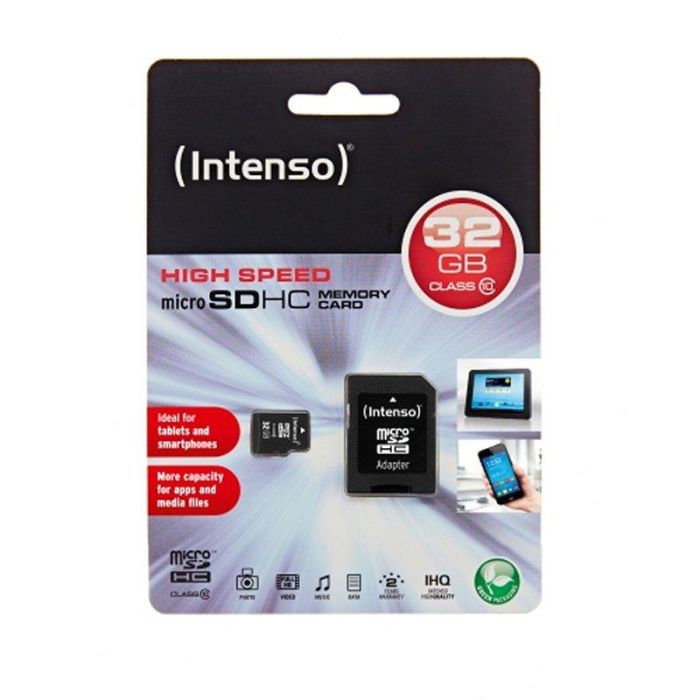Intenso 3413480 - Tarjeta de Memoria Micro SD con Adaptador, 32 GB, Clase 10, Velocidad Lectura 20 MB/s, Velocidad Escritura 12 MB/s 2 Intenso 3413480 - Tarjeta de Memoria Micro SD con Adaptador, 32 GB, Clase 10, Velocidad Lectura 20 MB/s, Velocidad Escritura 12 MB/s 2