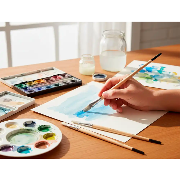 Liderpapel Pincel para Pintura al Óleo y Acrílica N 10 Punta Plana de Pelo de Cerda Certificado FSC 4