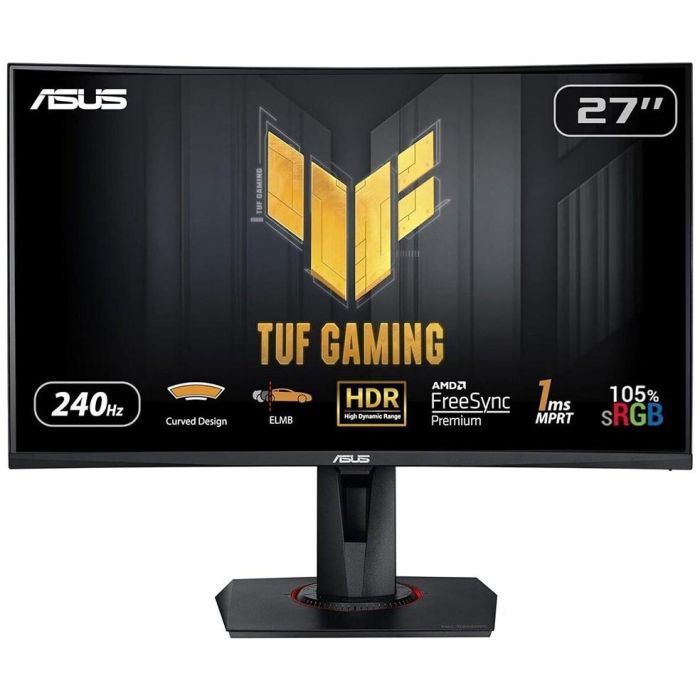 ASUS TUF Gaming VG27VQM Monitor 27" Full HD LED Curvo 1500R, 240Hz, 1ms, FreeSync Premium, Altavoces, Negro - 90LM0510-B03E70