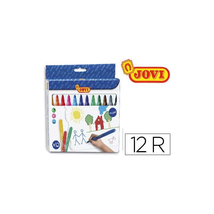 Rotulador Jovi Maxi 13 mm Caja De 12 Unidades Colores Surtidos 5 unidades