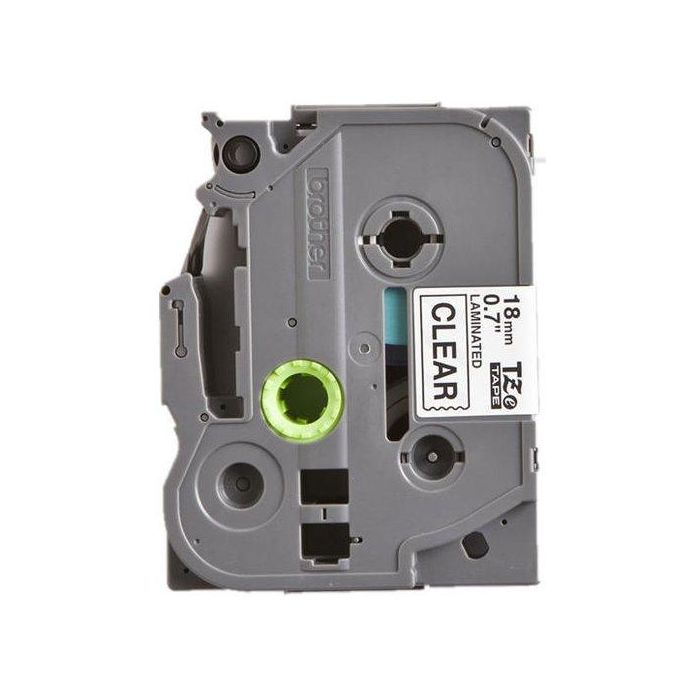 BROTHER Cinta laminada transparente/negro 18mm