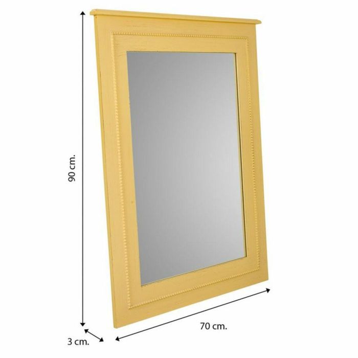 Espejo de pared Alexandra House Living Amarillo 3 x 90 x 70 cm Rectangular 1