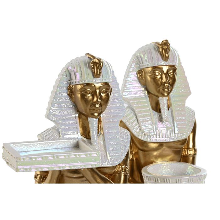 Figura Oriental DKD Home Decor Blanco Dorado 17 x 25 x 12.5 cm (2 Unidades) Figura Oriental DKD Home Decor Blanco Dorado 17 x 25 x 12.5 cm (2 Unidades)