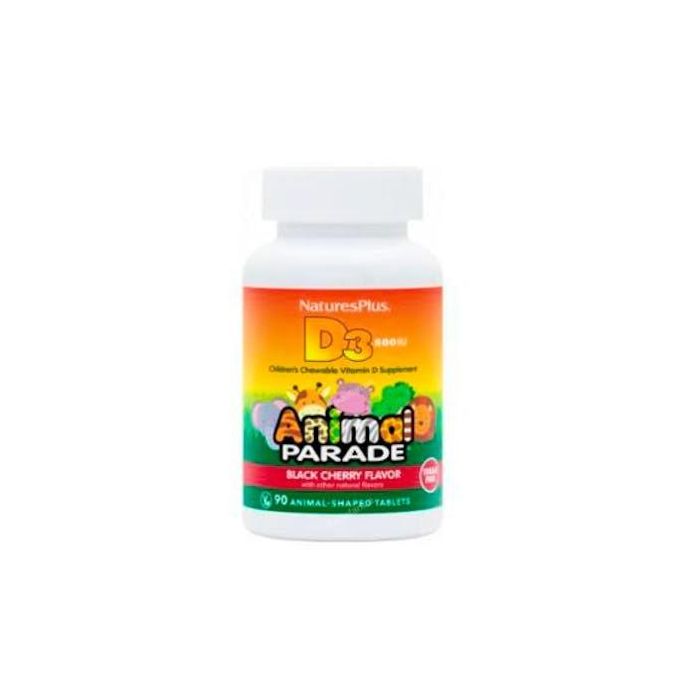 Animal Parade Vitamina D3 500 UI Comprimidos Masticables Sabor Cereza para Niños - 90 Comprimidos